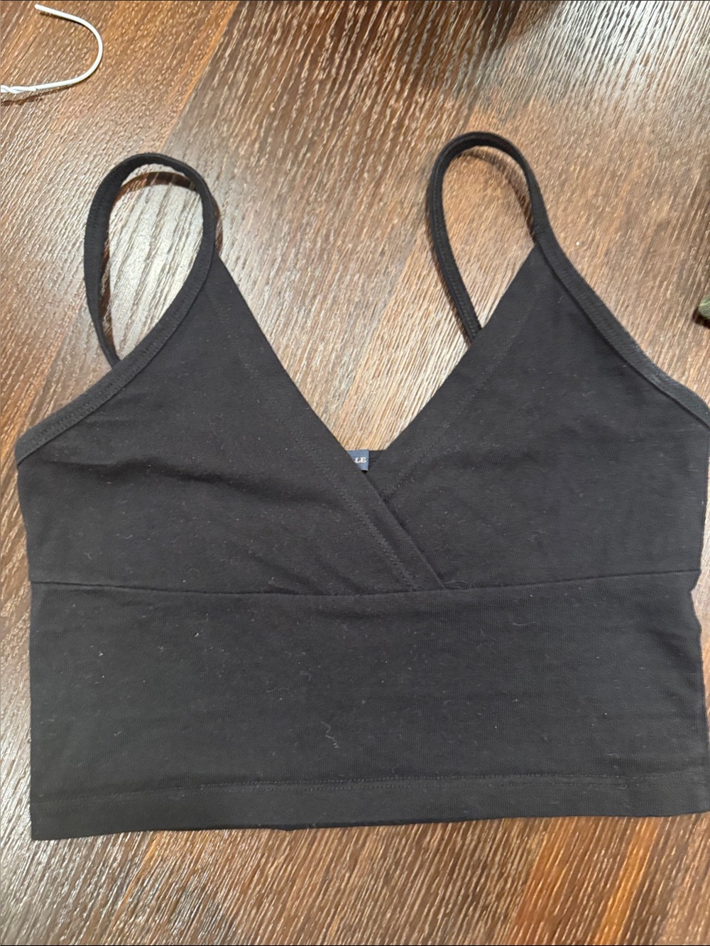Brandy Melville Black Cropped V-Neck Bralette Tank